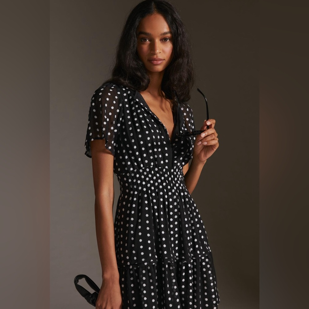 Anthropologie Somerset Polka Dot Mini Dress